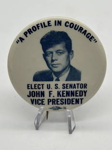 RARE 1956 John F. Kennedy For Vice President Campaign Button: RARE 1956 Senator John F. Kennedy For Vice President Campaign Button: Measures 2.5" in diameter. Very rare political pin.