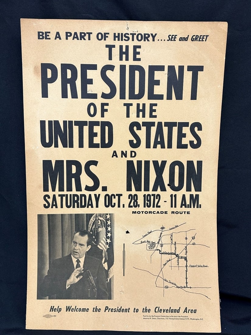 1972 President Nixon and Mrs. Nixon Campaign Political Poster (1 of 8)