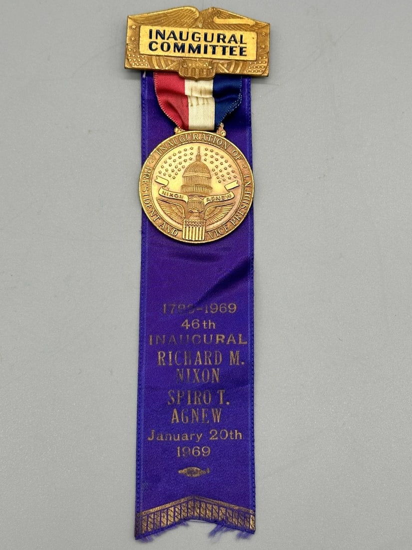 1969 Inaugural Committee Ribbon for Richard Nixon Spiro Agnew (1 of 4)