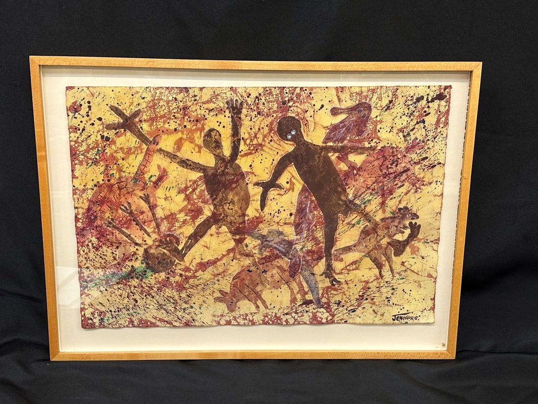 Aboriginal Australian Rock Painting on Paper by Jenuarrie (1 of 5)