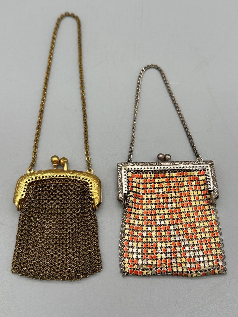 (2) Miniature Metal Mesh Ladies Change Purses (1 of 4)