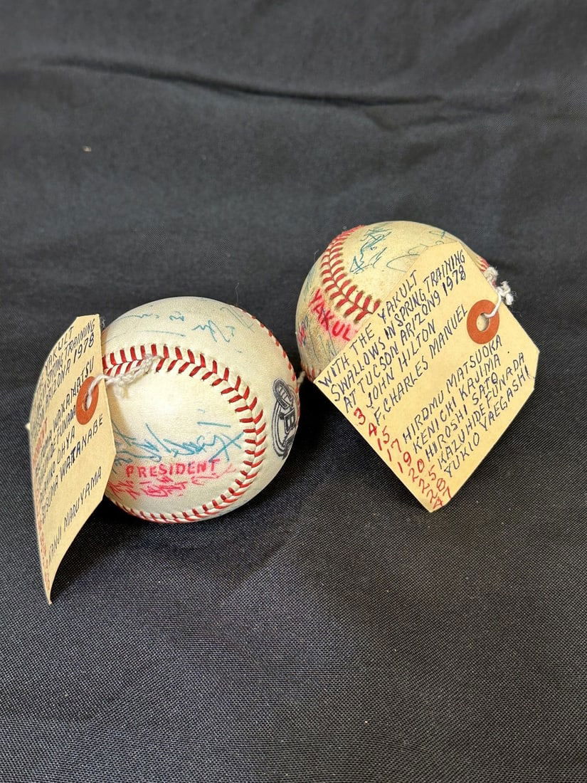 (2) 1978 Yakult Swallows Japanese Team Signed Baseballs; Matsuoka, Wakamatsu (1 of 12)