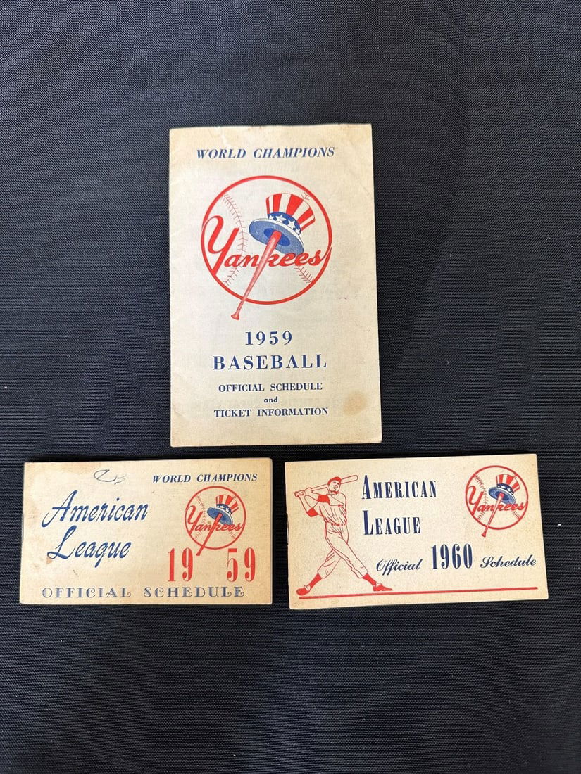 1959, 1960 New York Yankees MLB Schedules (1 of 4)