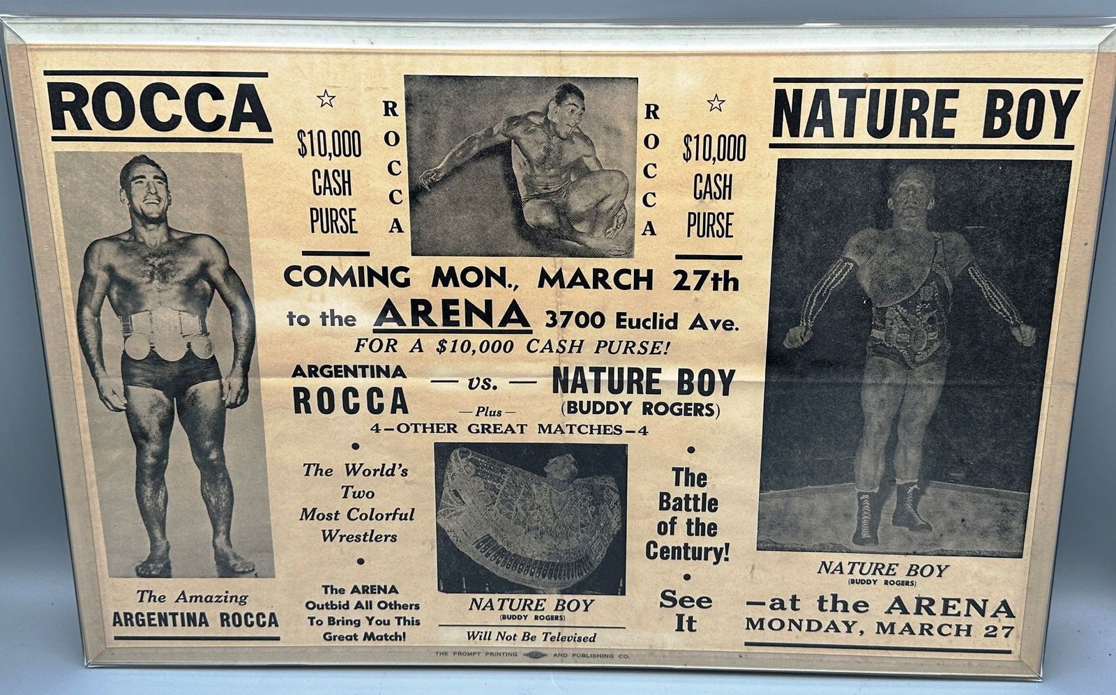 The Amazing Argentina Rocca vs Nature Boy Buddy Rogers Wrestling Advertisment (1 of 4)