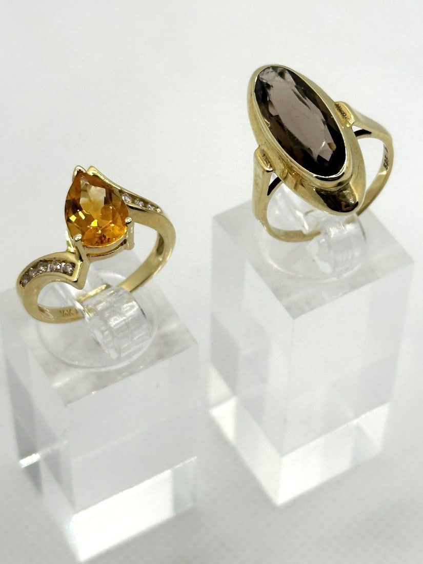 (2) 14k Yellow Gold and Citrine Rings (1 of 3)