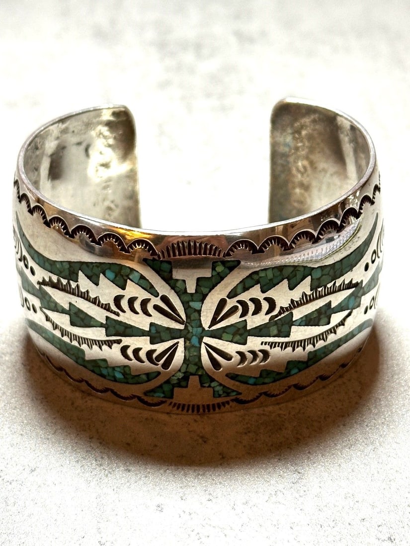 Kee Begay Native American Sterling Silver Turquoise Cuff Bracelet (1 of 5)