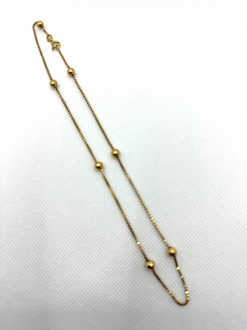 14k Yellow Gold Fancy Chain Ball Necklace (1 of 3)