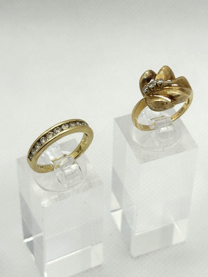(2) 14k Yellow Gold and Diamond Rings (1 of 3)