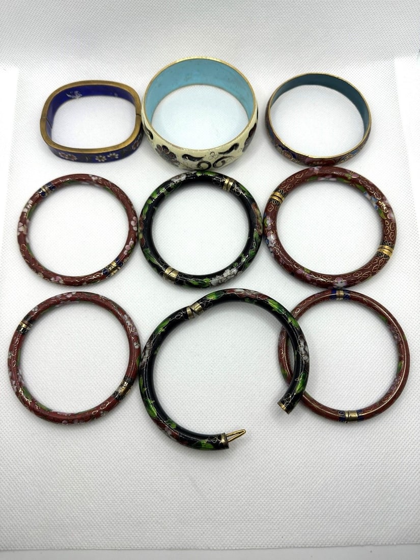 (9) Cloisonne Bangle Bracelets (1 of 6)