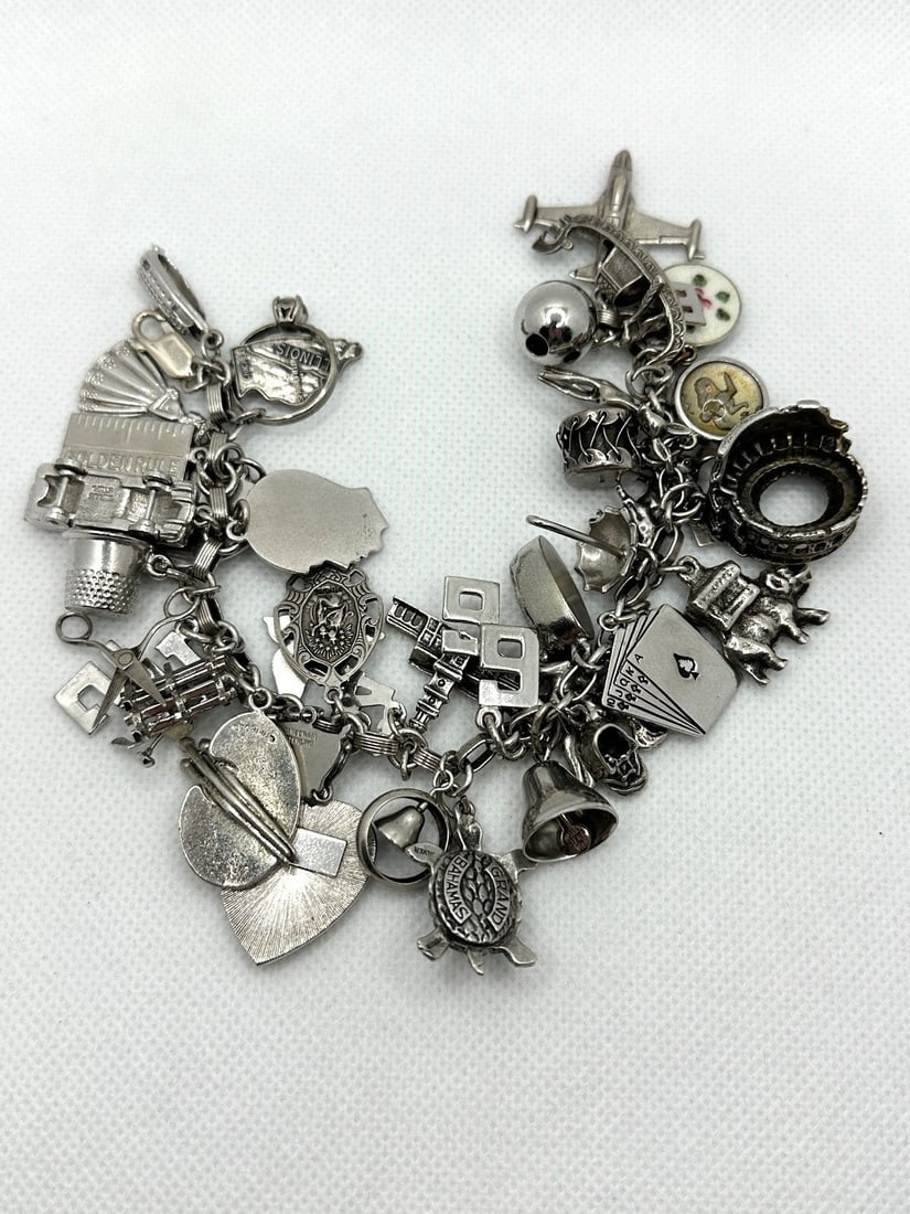 Heavy Sterling Silver Charm Bracelet (1 of 7)