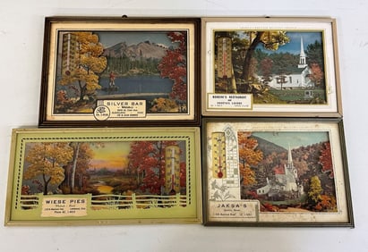 (4) Vintage Advertising Thermometers