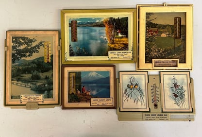 (5) Vintage Advertising Thermometers