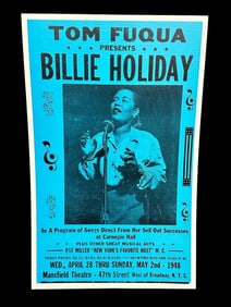 1948 Tom Fuqua Presents Billie Holiday Reprint Promotional Concert Poster