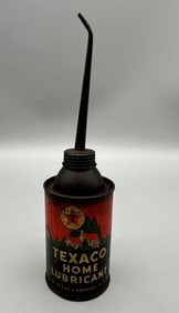 Vintage Texaco Home Lubricant Litho Advertising Can with Spout