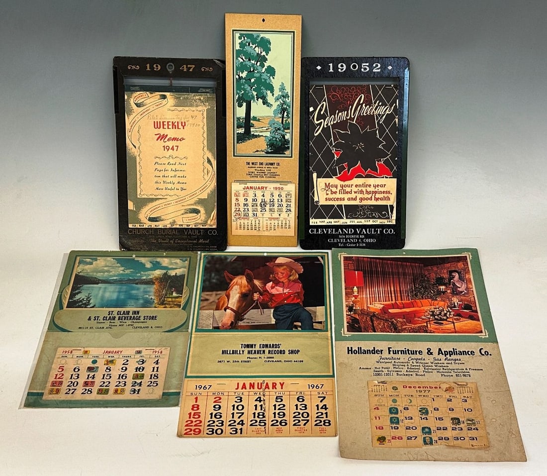 (6) Vintage Advertising Calendars (1 of 8)