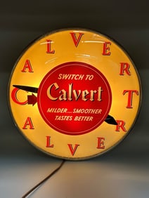 Calvert "Milder, Smoother, Tastes Better" Light Up Advertising Pam Clock