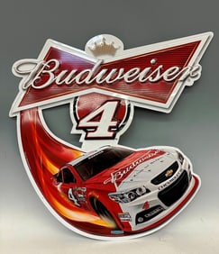 2014 Budweiser Beer Chevrolet 55 Metal Racing Sign Kevin Harvick