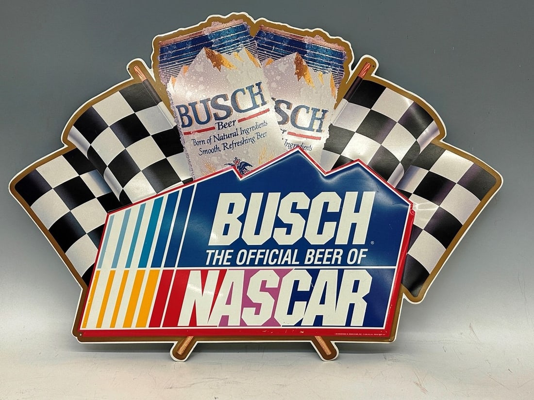 1993 Busch The Official Beer of Nascar Metal Racing Sign (1 of 6)