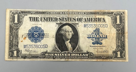 1923 Series $1 Silver Certificate Speelman White