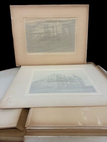 (9) Photogravures in Slip Folder Book: Capital in Washington, Vanderbilt Mansion, More