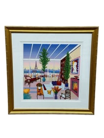 Francois Fanch Ledan Serigraph "Salon Parisien" S/N