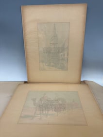 (7) Folio Facsimile in Colors of Famous Paintings: The Dewey Arch, Boston Public Library, More