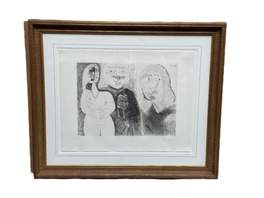 After Pablo Picasso "Procuress and Prostitute, With Two Men Dressed in Seventeenth Century Costume"