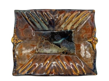 Bill Campbell Flambeaux Crystalline Art Pottery Dish