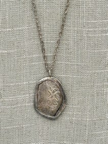 Spanish Silver 8 Reales Shipwreck Coin Pendant Sterling Silver Chain