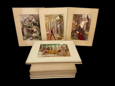 (27) 1899 J.W. Buel "The Great Operas" Watercolor Paintings Matted The Societe Universelle Lyrique