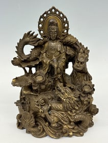 Brass Buddha Statue Avalokitesvara Bodhisattva Kwan-Yin