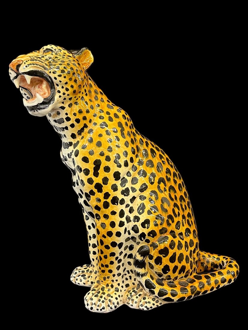 Large Terracotta Leopard Sculpture Made in Italy (1 of 8)