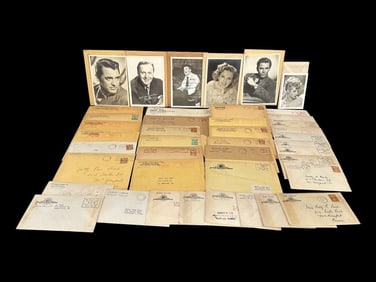 (41) Hollywood Vintage Black and White Fan Photos and Original Envelopes
