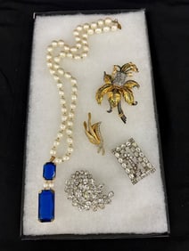 Group of Costume Jewelry; Miriam Haskell, Hattie Carnegie