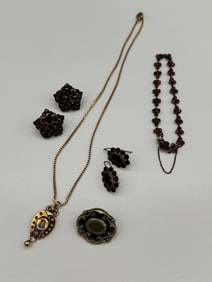 Group of Victorian Mourning Jewelry Gold Filled