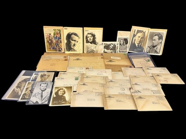(46) Hollywood Vintage Black and White Fan Photos and Original Envelopes