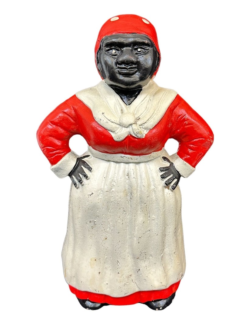 Cast Iron Black Americana Bank: Cast Iron Black Americana Bank: Measure 11" tall.