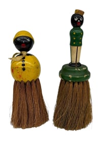 (2) Black Americana Barber Brushes