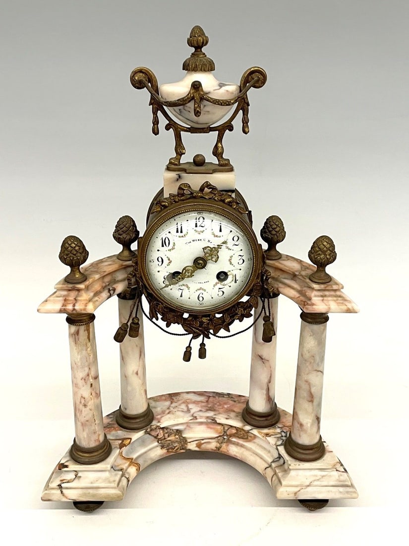Webb C. Ball Advertising Gilt Bronze and Marble Garniture Clock (1 of 11)
