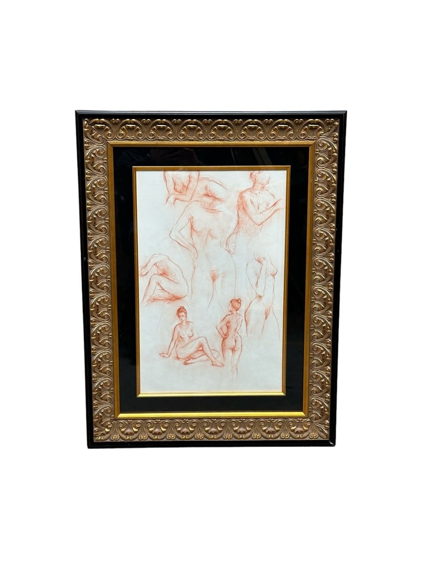 Gaston Coppens (France 1909-2002) "Etude de Nu" Original Drawing in Sepia (1 of 6)