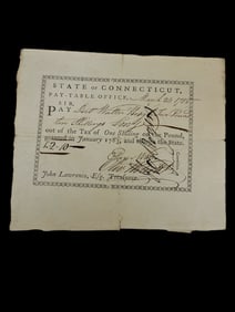 Oliver Wolcott Jr. Signed Document 2nd Treasurer of the United States