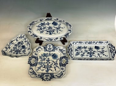 (4) Blue Danube Serving Platters