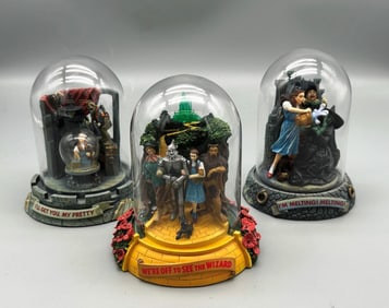 (3) The Wizard of Oz Music Boxes from The Franklin Mint