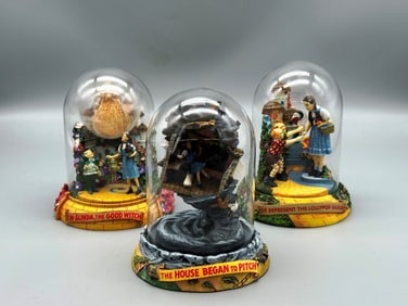 (3) The Wizard of Oz Music Boxes from The Franklin Mint