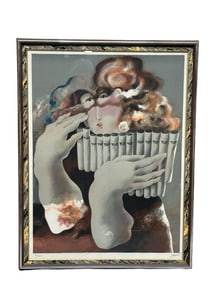 Josep Baques "Lady With Flute" S/N Lithograph