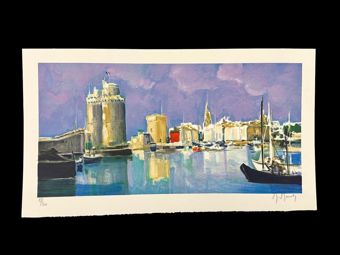 Marcel Mouly "Les Tours de la Rochelle" Lithograph S/N (1 of 5)