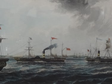 R.G. & A.W. Reeve Hand Colored Engraving "Vivid and Waterwitch" Painting by Ward