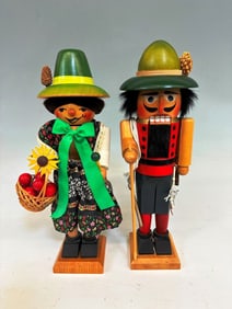 (2) Steinbach Nutcrackers Mrs. Frau Gertrude & Mountain Climber