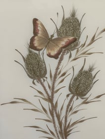 (2) Lengel-Schneerer Butterfly Paintings on Silk