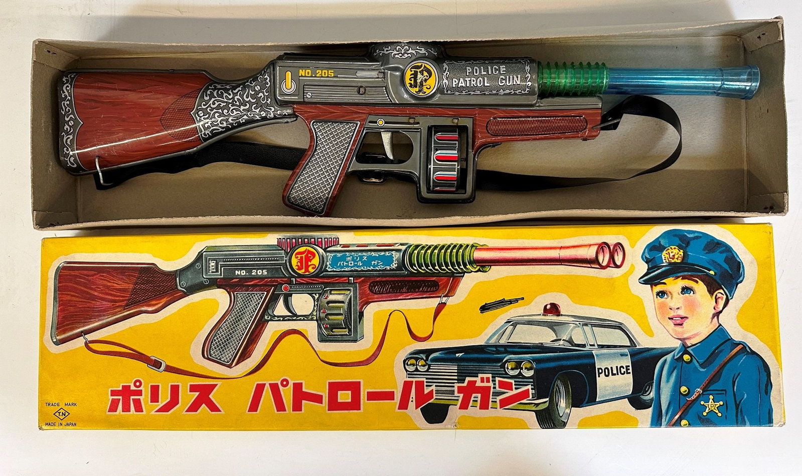 Police Patrol Gun No. 205 with Original Box: Police Patrol Gun No. 205 with Original Box is made in Japan and is in working condition.